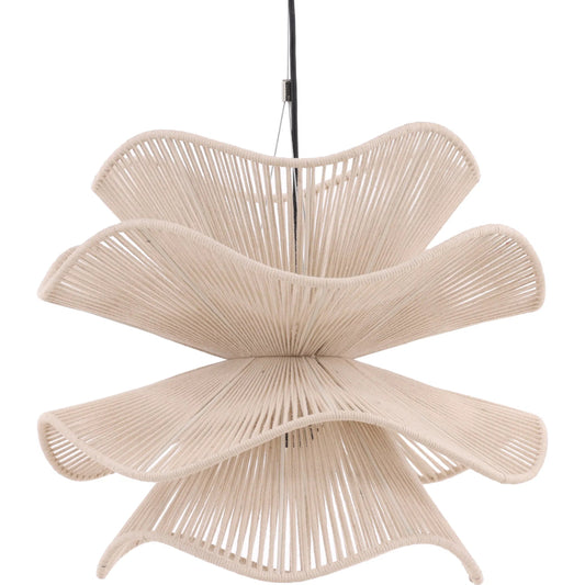 Mariposa Pendant by Arch & Plane in white. Made from jute rope, iron in a modern style.