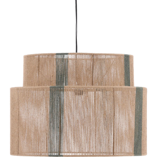 Juana Pendant Light by Arch & Plane in natural, green. Made from jute rope, iron in a rustic style.
