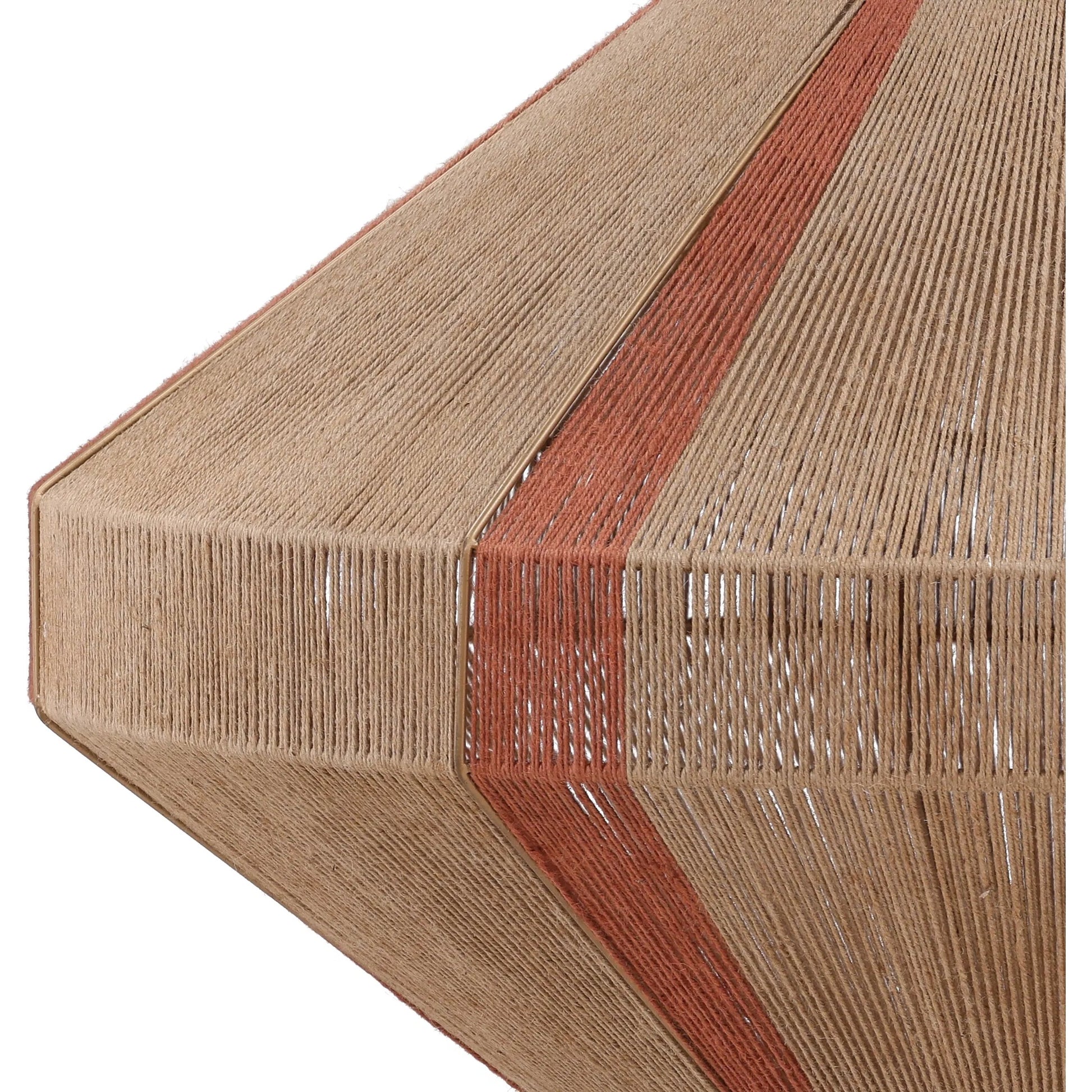 Zetta Pendant Light by Arch & Plane in natural, rust. Made from jute rope, iron in a rustic style.