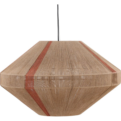 Zetta Pendant Light by Arch & Plane in natural, rust. Made from jute rope, iron in a rustic style.