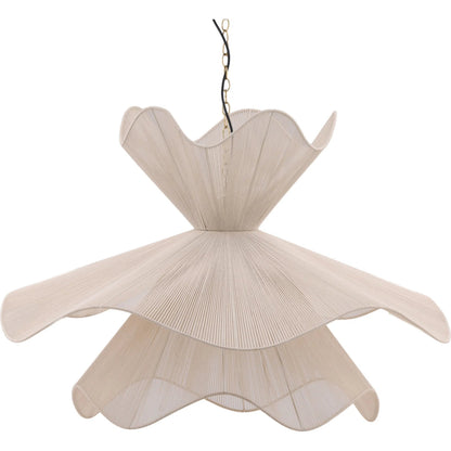 Nia Pendant by Arch & Plane in white. Made from jute rope, steel in a unique style.