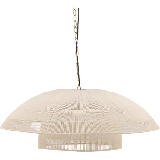 Joanie Pendant by Arch & Plane in white. Made from jute rope, steel in a unique style.