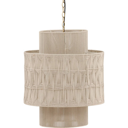 Leopold Pendant by Arch & Plane in white. Made from jute rope, steel in a unique style.