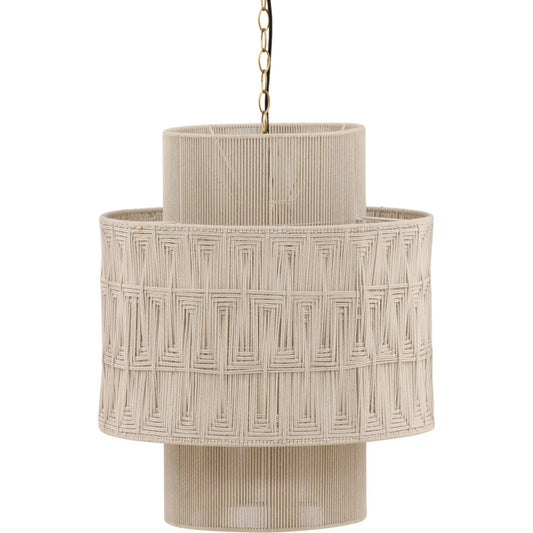 Leopold Pendant by Arch & Plane in white. Made from jute rope, steel in a unique style.