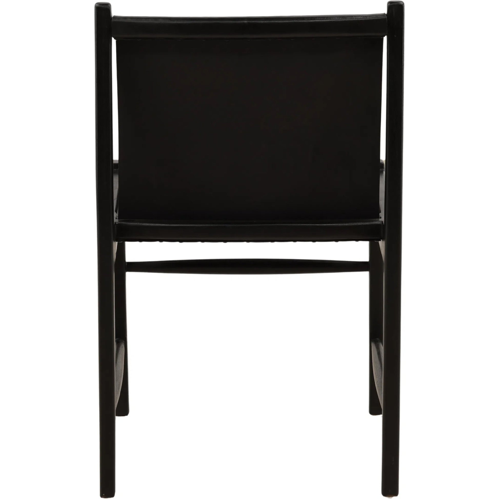 Leamon Dining Chair by Arch & Plane in black. Made from geniune leather, teak wood in a unique style.