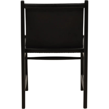 Leamon Dining Chair by Arch & Plane in black. Made from geniune leather, teak wood in a unique style.