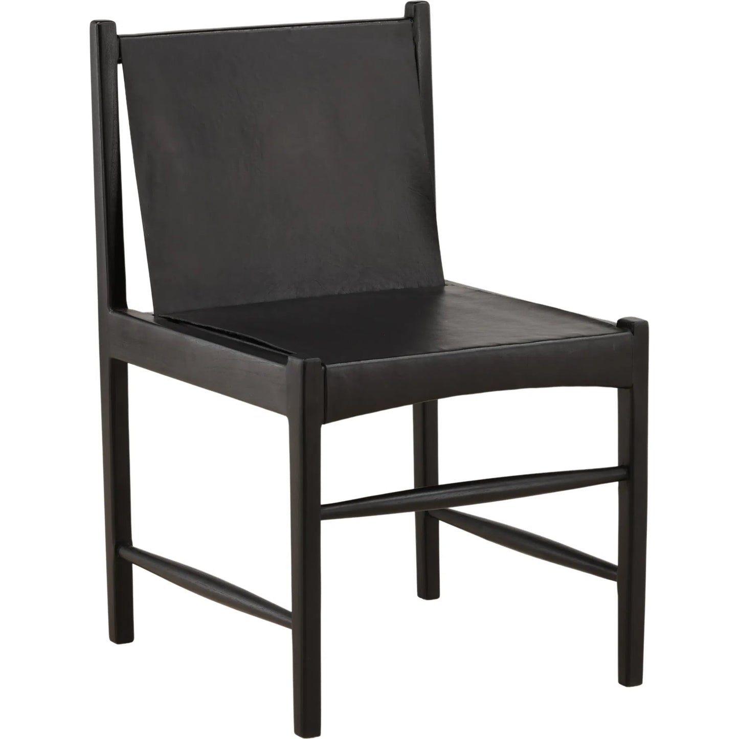 001 SI-2533082 | Primary Silo | Leamon Dining Chair by Arch & Plane in black. Made from geniune leather, teak wood in a unique style.
