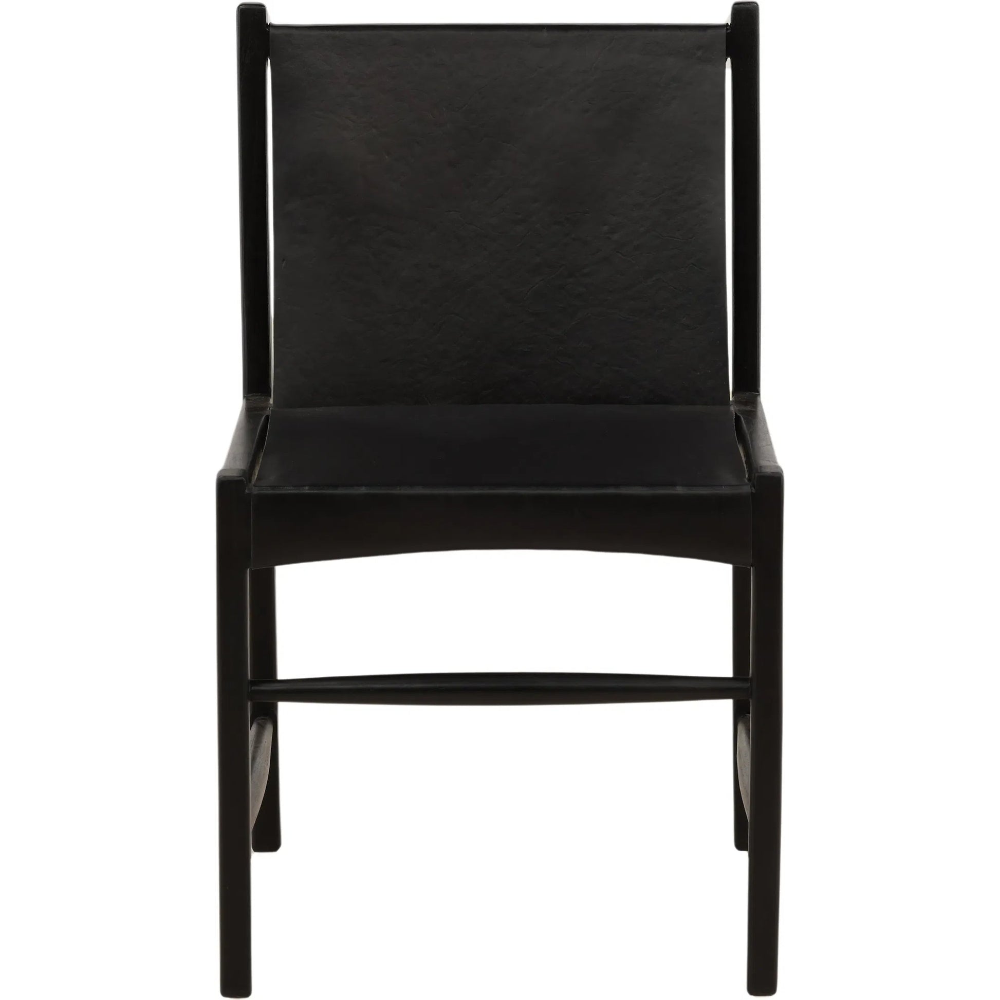 Leamon Dining Chair by Arch & Plane in black. Made from geniune leather, teak wood in a unique style.