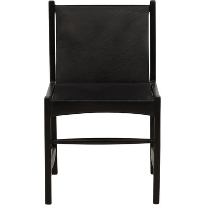 Leamon Dining Chair by Arch & Plane in black. Made from geniune leather, teak wood in a unique style.