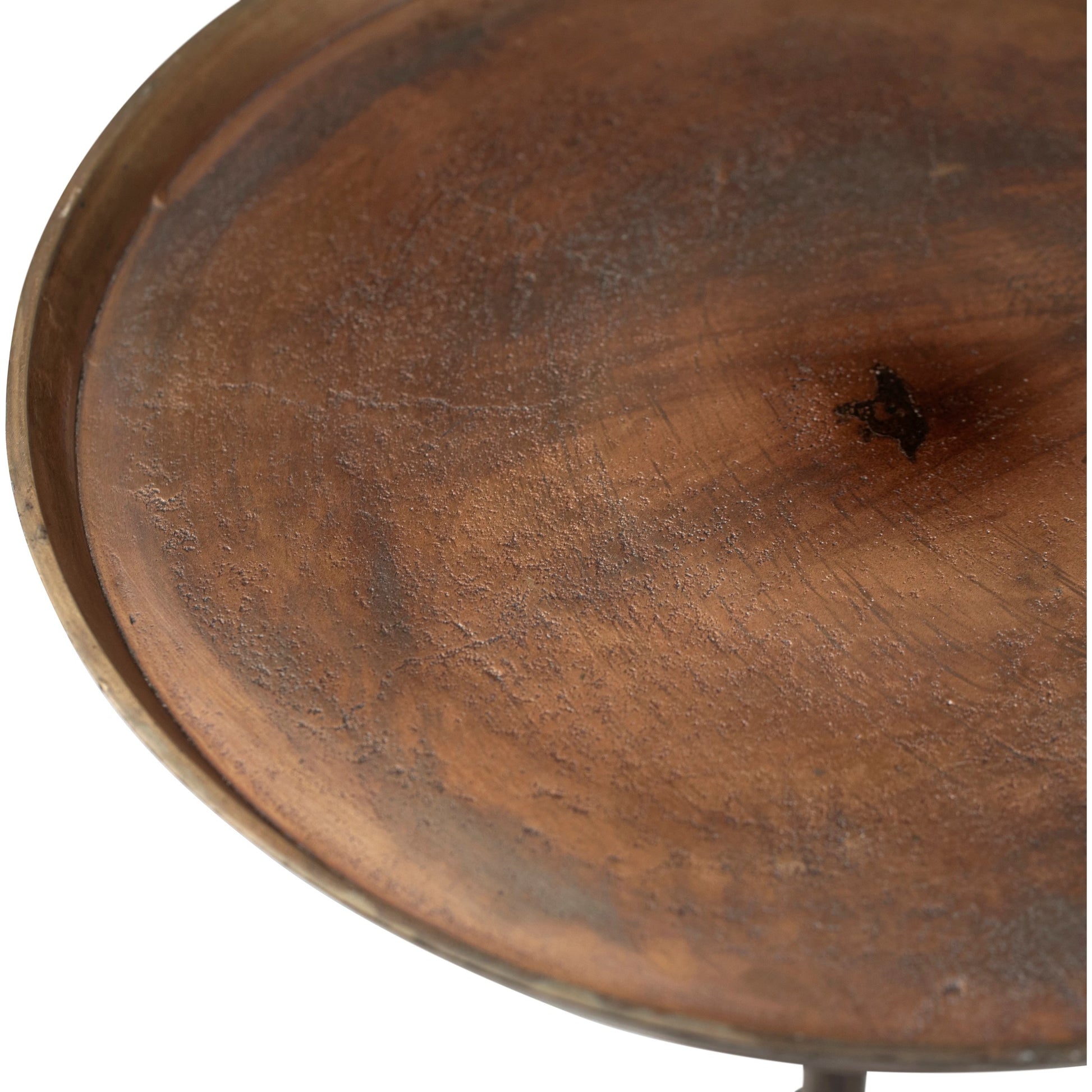 Sunbury Antique Brass Finished Side Table by Arch & Plane in gold and oil brass finish. Made from cast aluminum in a modern style.