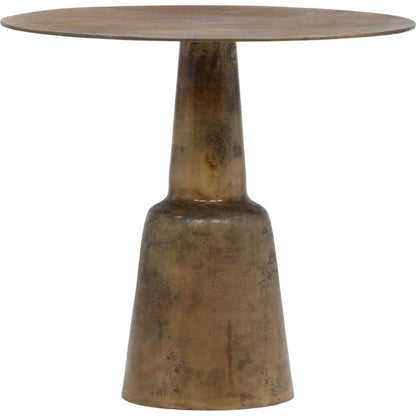 Evie Antique Brass Pedestal Bistro Table by Arch & Plane in antique brass. Made from cast aluminum in a modern style.