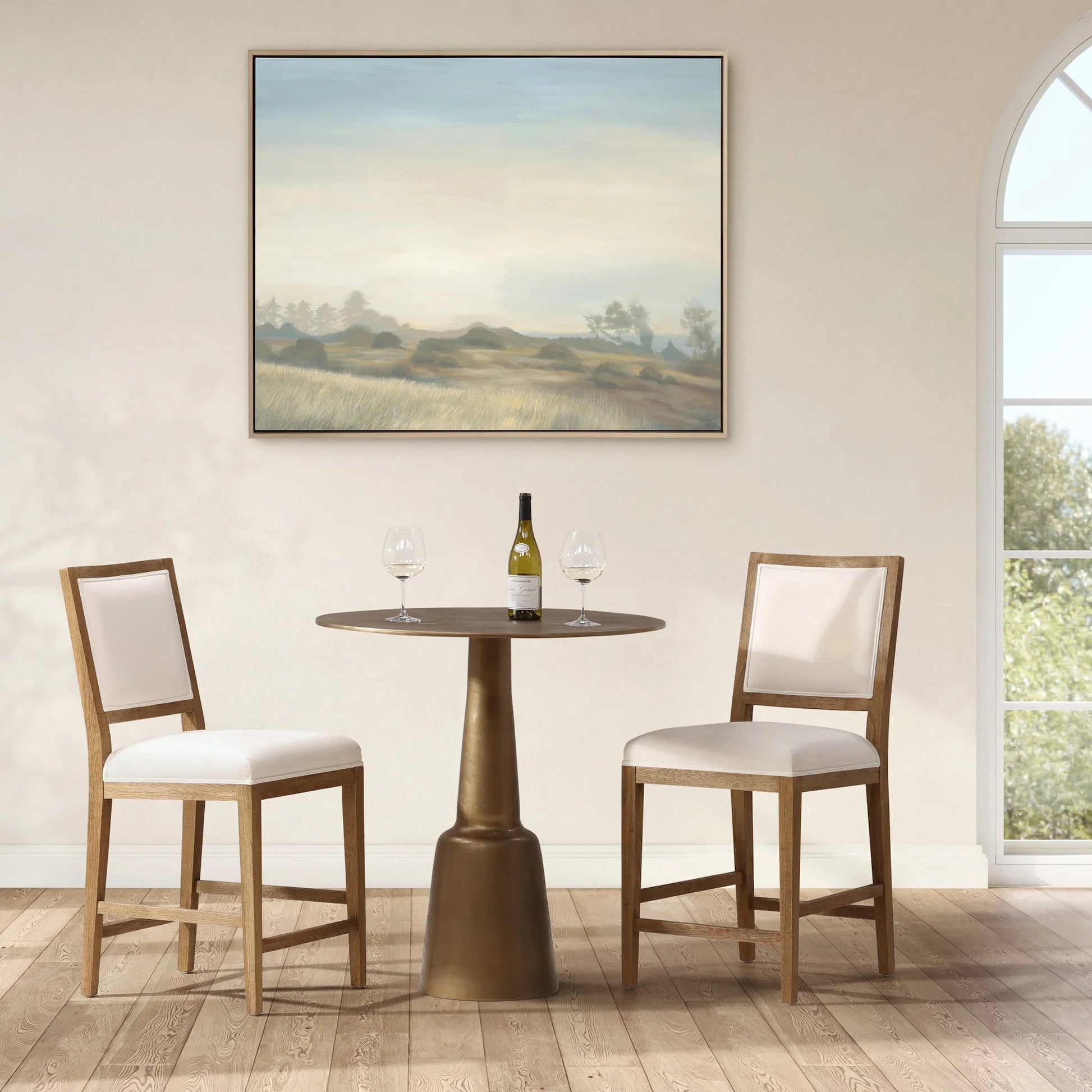 Golbez Counter Table by Arch & Plane in antique brass. Made from cast aluminum in a modern style.