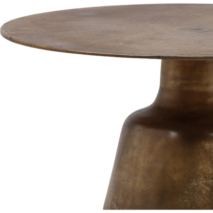 Golbez Coffee Table by Arch & Plane in vintage brass antique. Made from cast aluminum in a modern style.