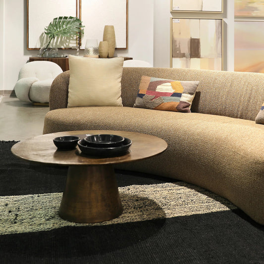 Isak Coffee Table by Arch & Plane in antique brass finish. Made from cast aluminum in a unique style.