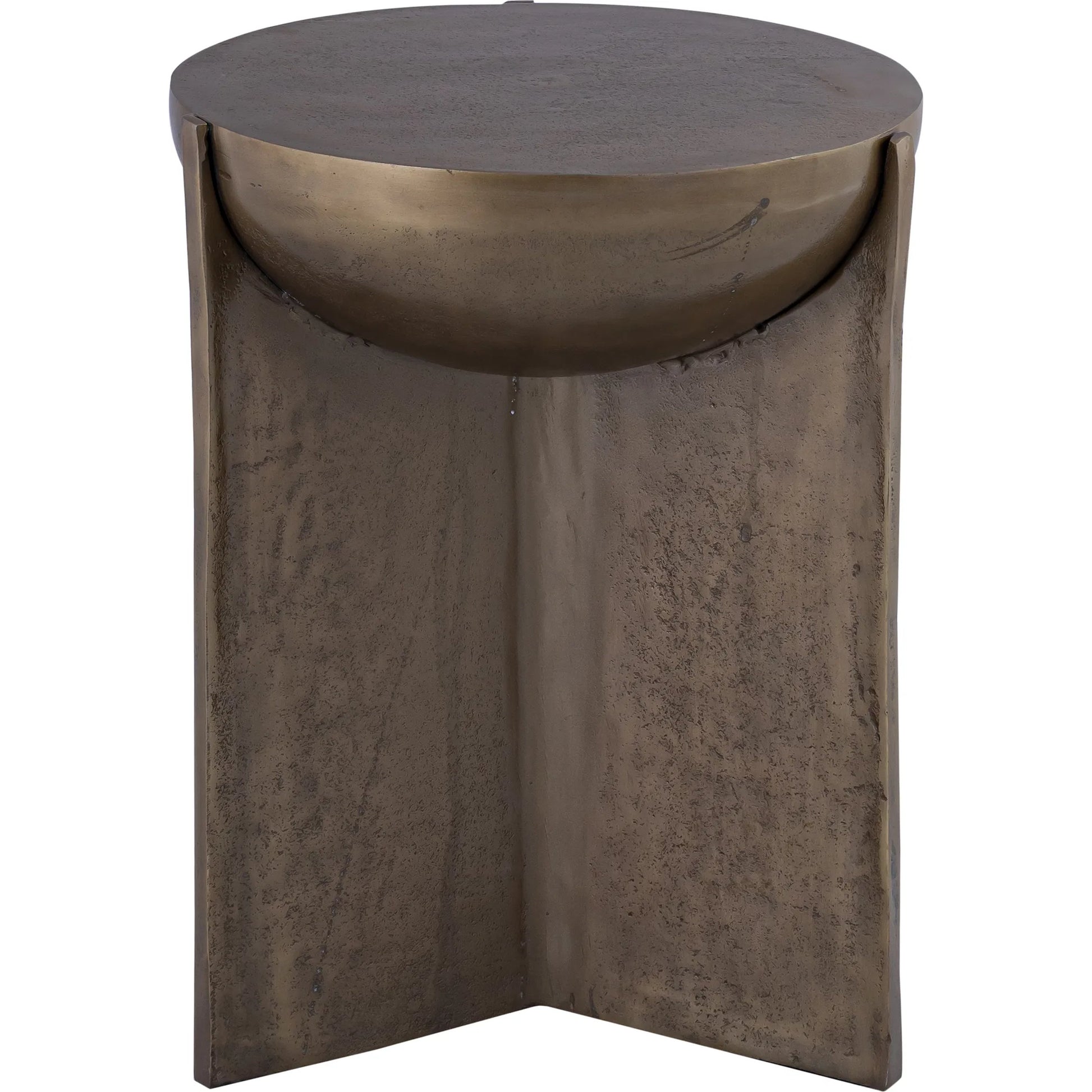 Rico Side Table by Arch & Plane in antique bronze. Made from aluminium in a modern style.