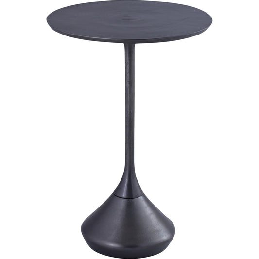 Melancthon Side Table by Arch & Plane in antique black. Made from aluminum in a modern style.