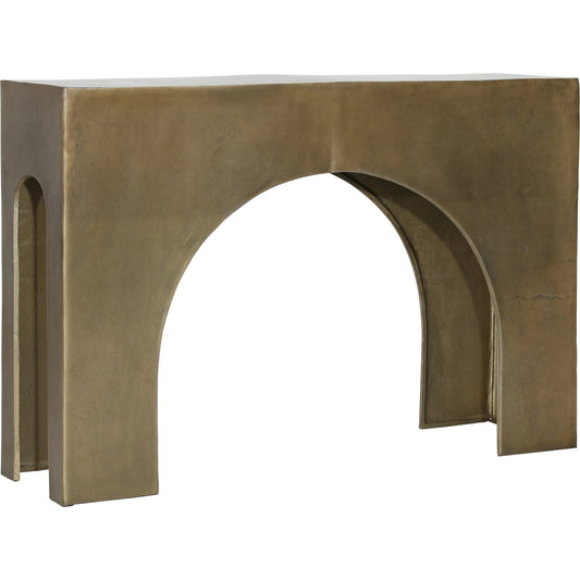 Morris Console Table by Arch & Plane in antique brass. Made from aluminium in a unique style.