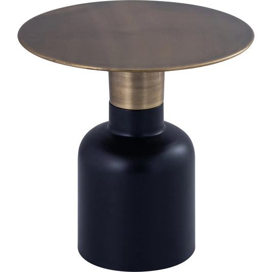 Vida Side Table by Arch & Plane in antique brass, black. Made from steel in a unique style.