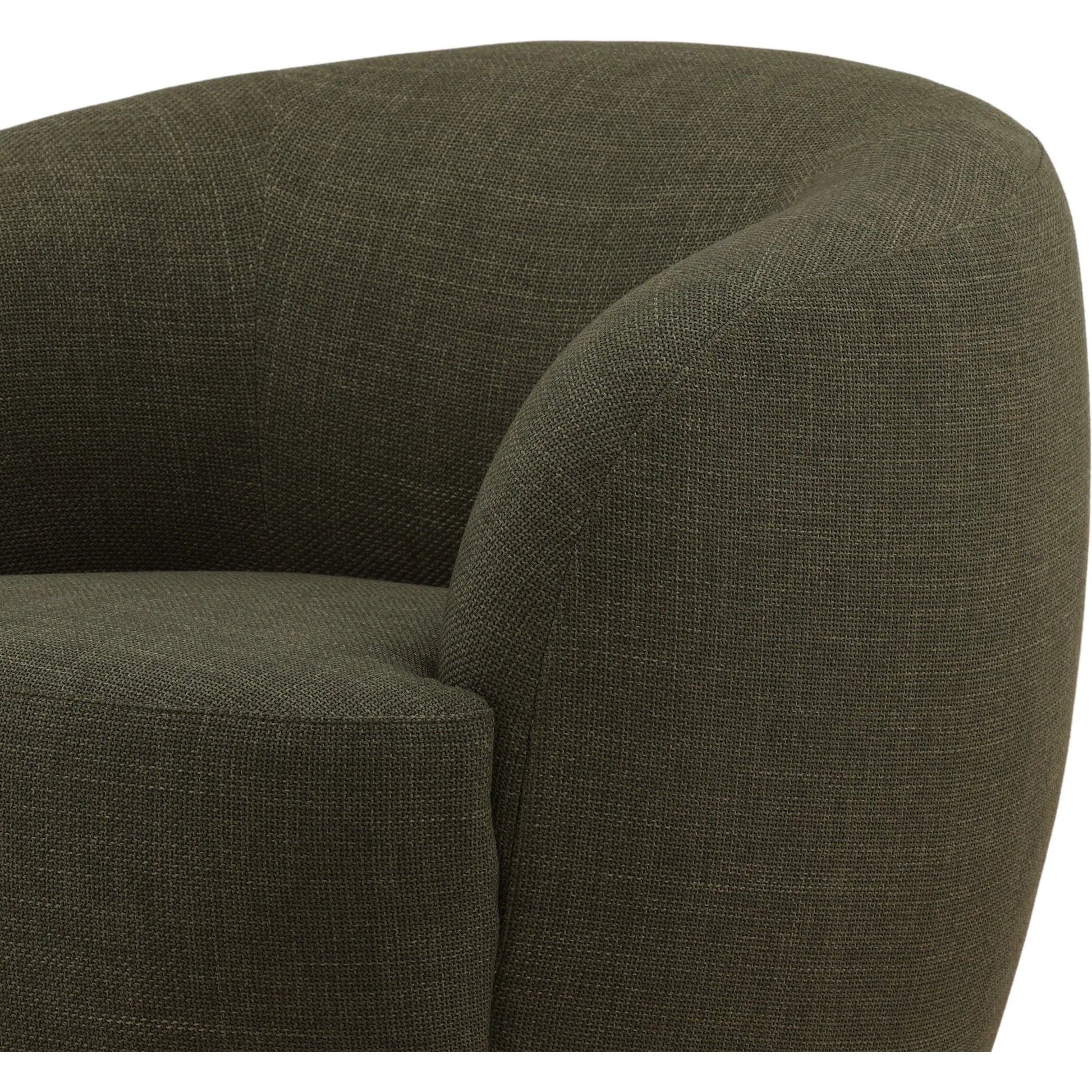Lucie Swivel Chair by Arch & Plane in forest. Made from polyester blend fabric in a unique style.