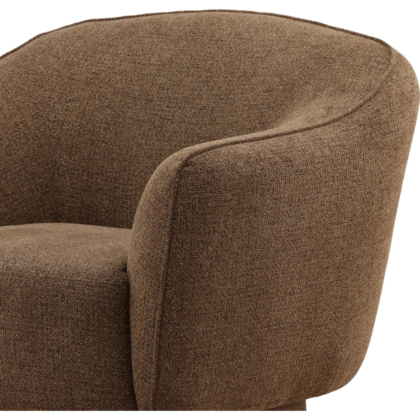 006 SI-2533084 | Closeup | Kole Occasional Chair by Arch & Plane in milan chocolate. Made from woven chenille fabric in a unique style.