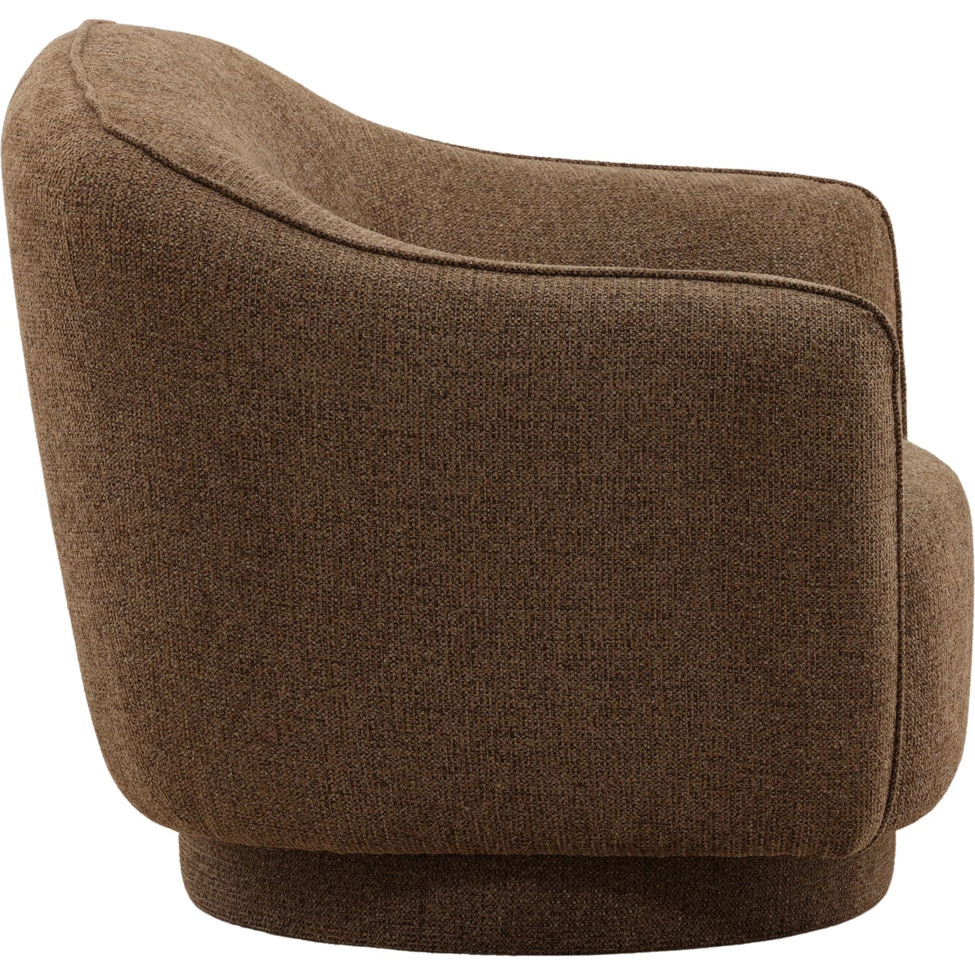 Kole Occasional Chair by Arch & Plane in milan chocolate. Made from woven chenille fabric in a unique style.