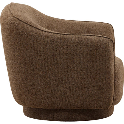 Kole Occasional Chair by Arch & Plane in milan chocolate. Made from woven chenille fabric in a unique style.