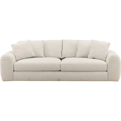 Braedon Sofa by Arch & Plane in naples cream. Made from micro boucle fabric, rubber wood in a unique style.