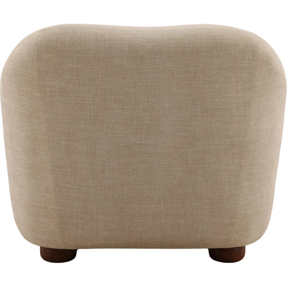 Franklyn Sofa Chair by Arch & Plane. Made from two-tone basketweave fabric, rubber wood in a unique style.