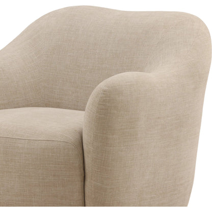 Franklyn Sofa Chair by Arch & Plane. Made from two-tone basketweave fabric, rubber wood in a unique style.