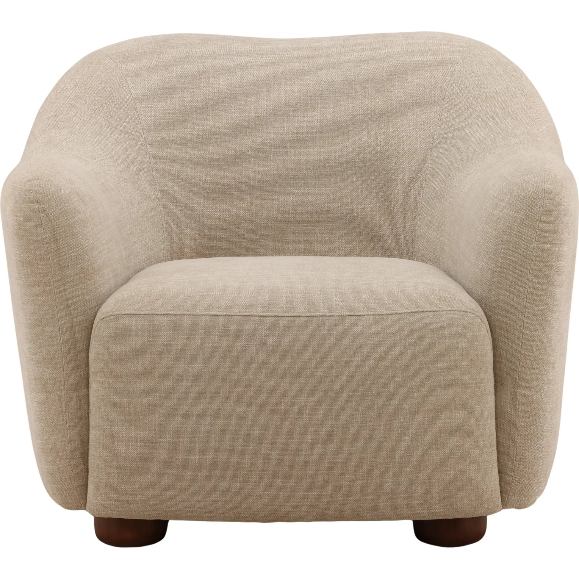 Franklyn Sofa Chair by Arch & Plane. Made from two-tone basketweave fabric, rubber wood in a unique style.