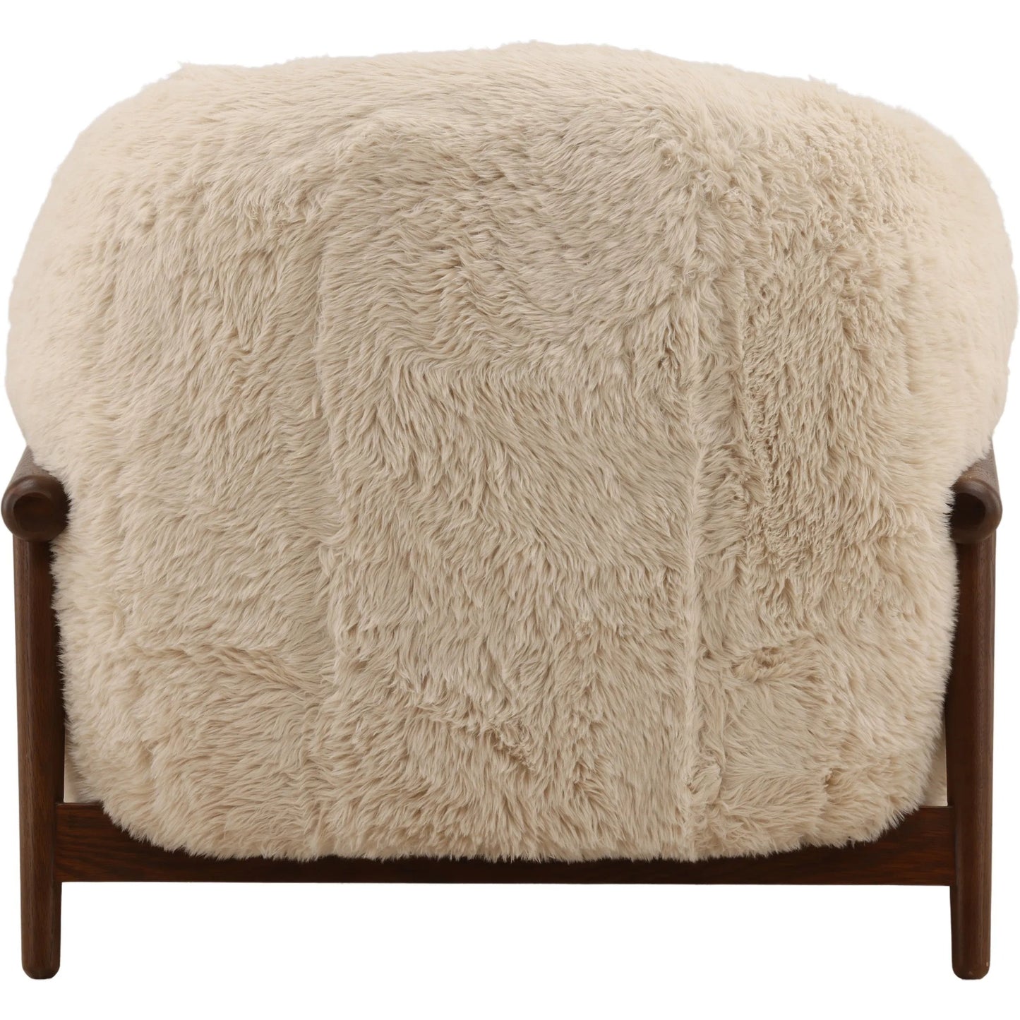 004 SI-2533093 | Additional Silo | Nila Occasional Chair by Arch & Plane in cream, dark brown. Made from faux fur fabric, rubber wood in a unique style.