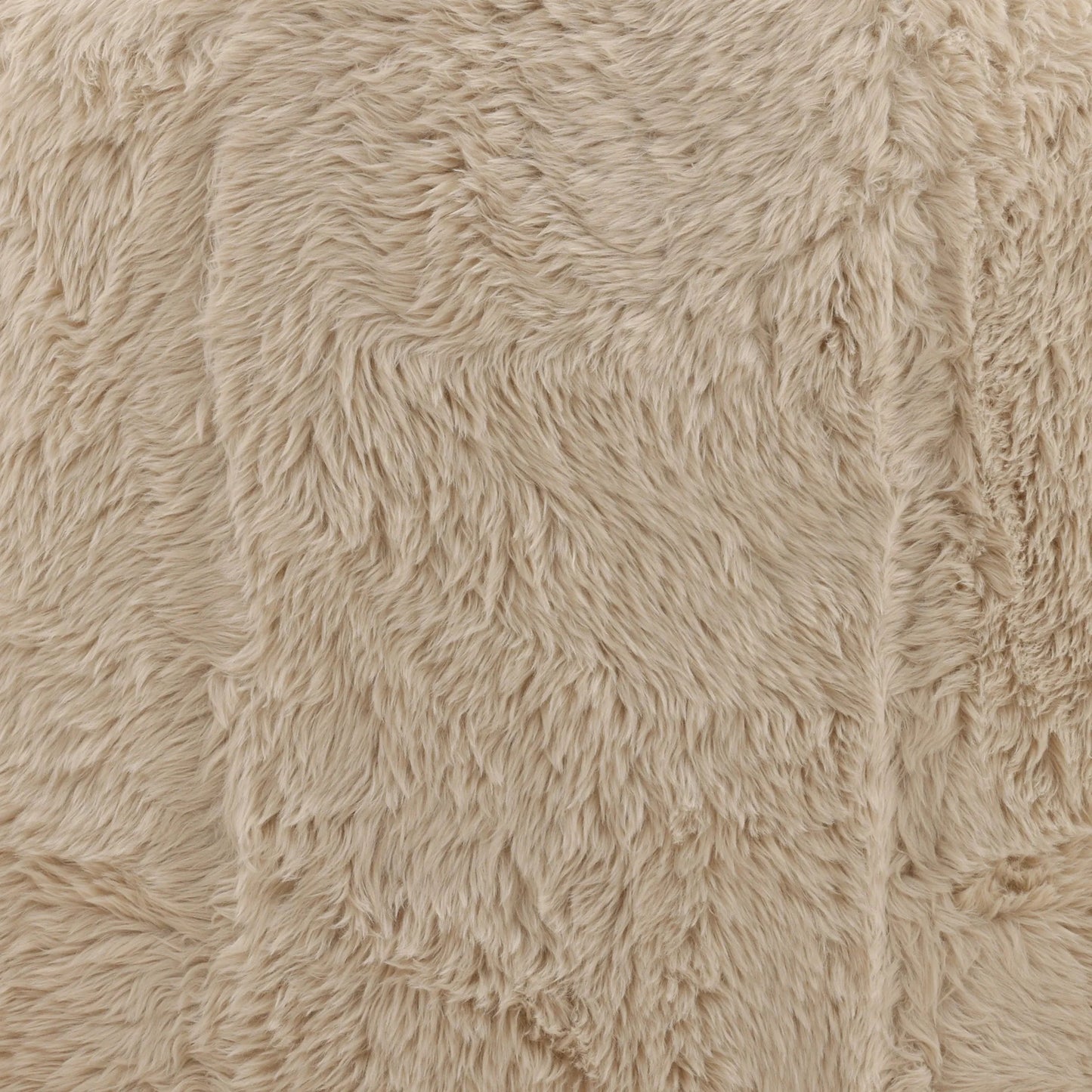 006 SI-2533093 | Closeup | Nila Occasional Chair by Arch & Plane in cream, dark brown. Made from faux fur fabric, rubber wood in a unique style.