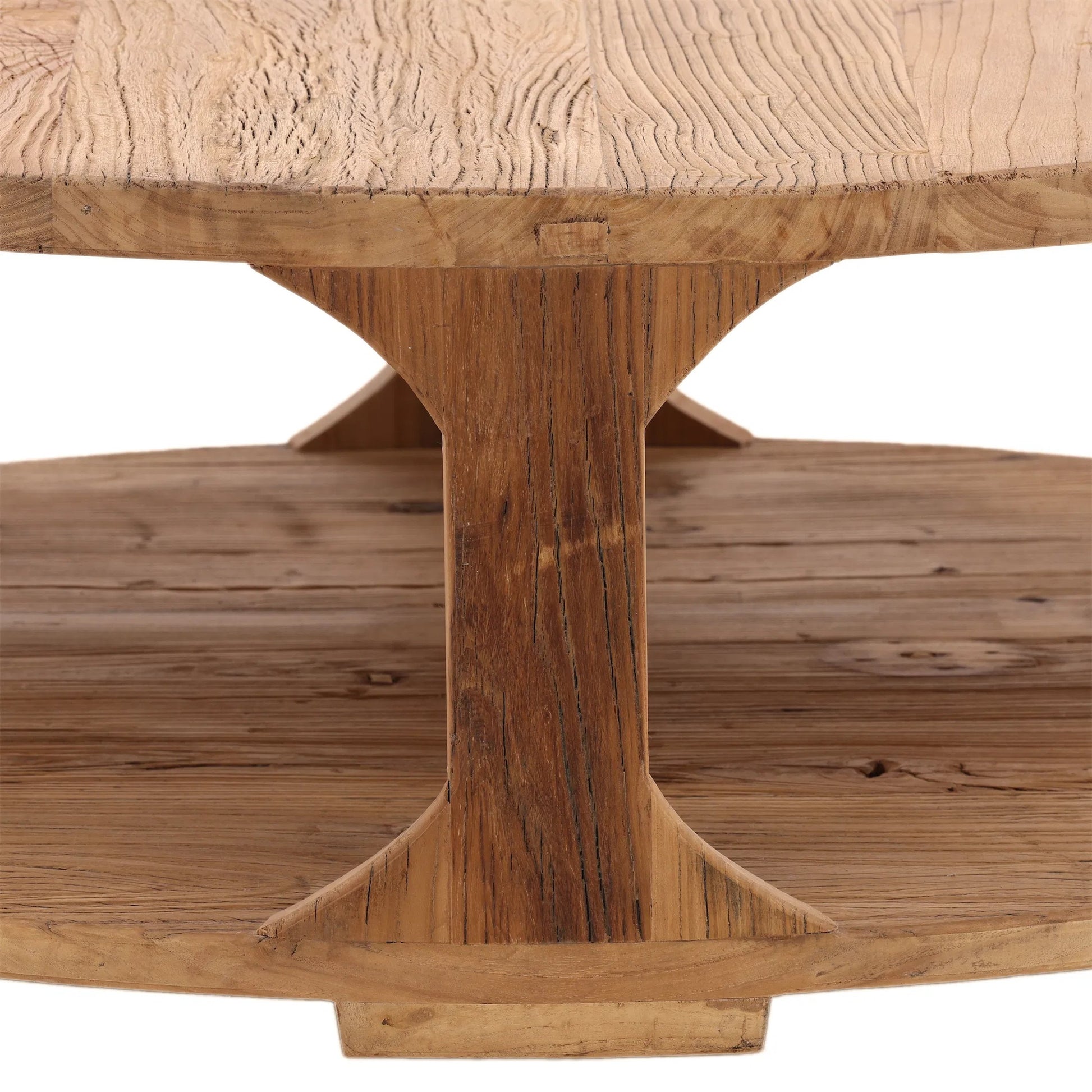 Iva Coffee Table by Arch & Plane in natural wood sealed finish. Made from reclaimed elm wood in a transitional style.
