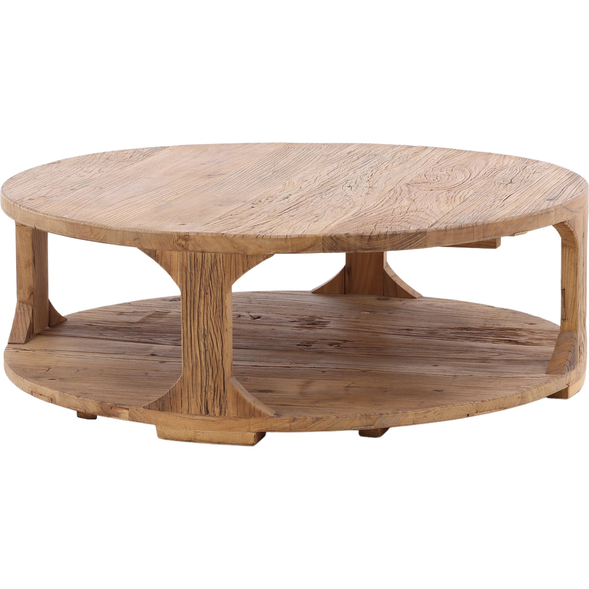 Iva Coffee Table by Arch & Plane in natural wood sealed finish. Made from reclaimed elm wood in a transitional style.