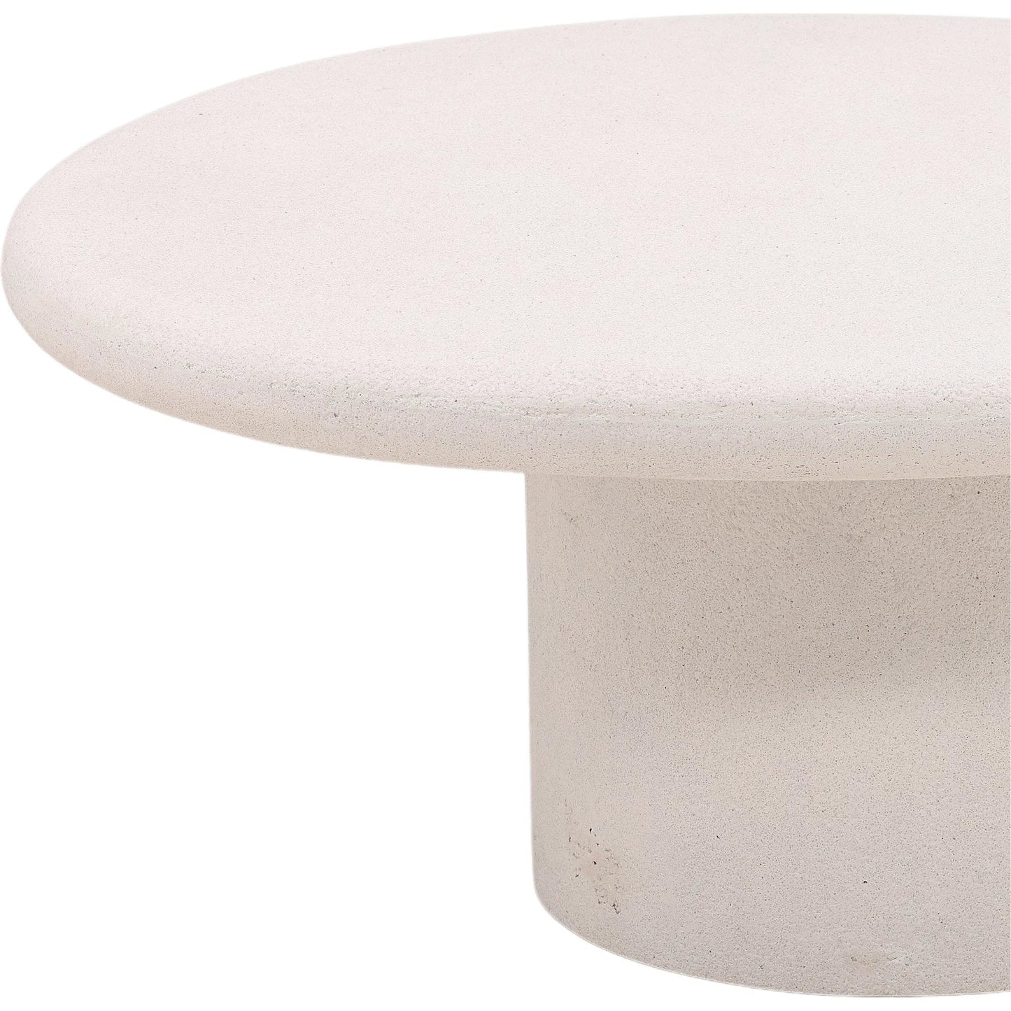 005 SI-2351153 | Closeup | Kristy Coffee Table by Arch & Plane in white. Made from lightweight concrete terrazzo in a transitional style.