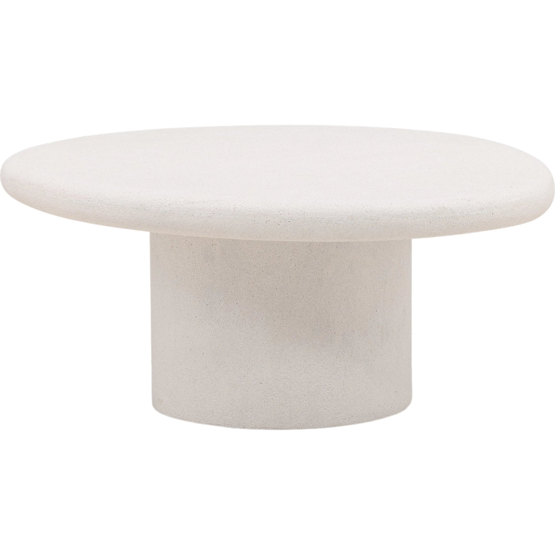 Kristy Coffee Table by Arch & Plane in white. Made from lightweight concrete terrazzo in a transitional style.