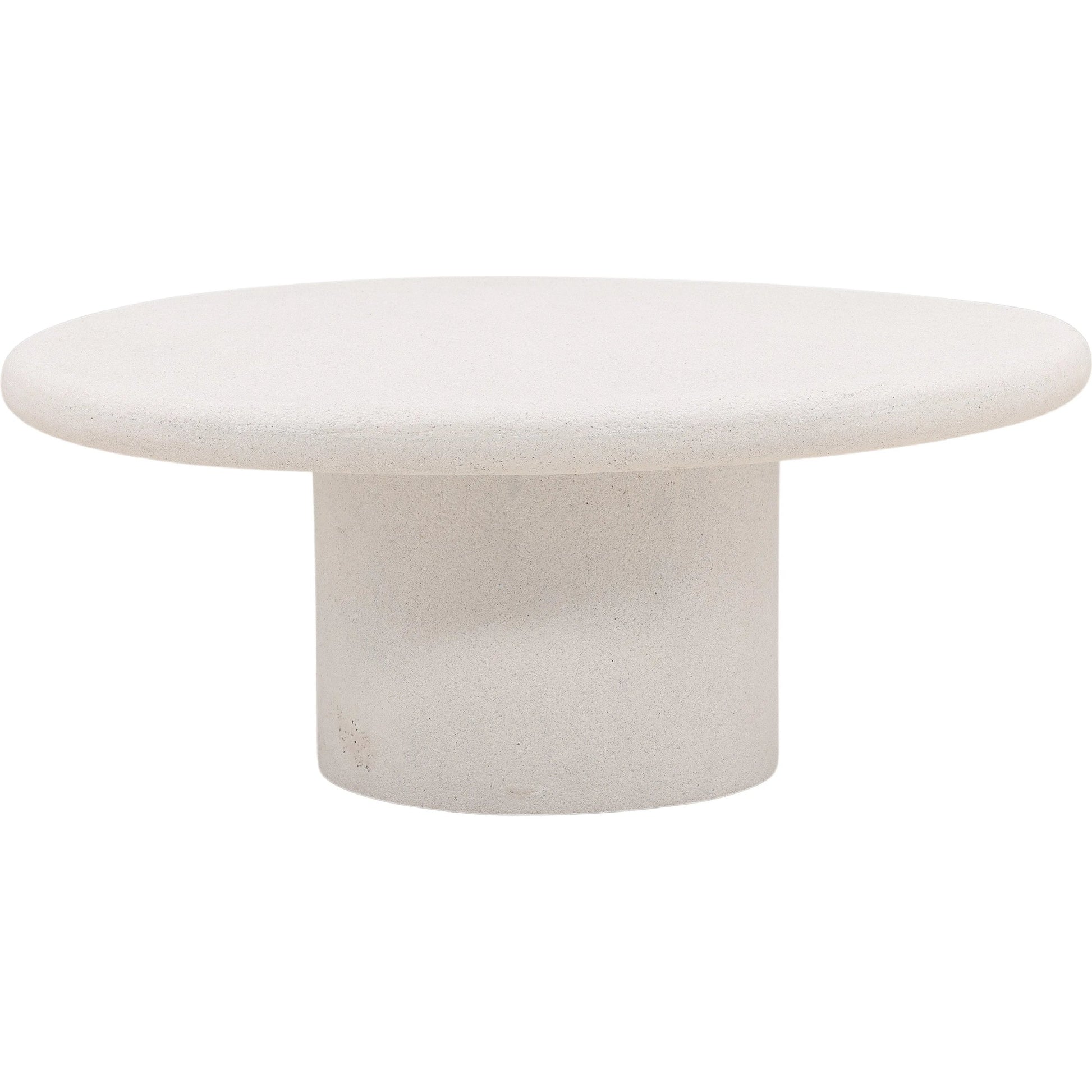 Kristy Coffee Table by Arch & Plane in white. Made from lightweight concrete terrazzo in a transitional style.