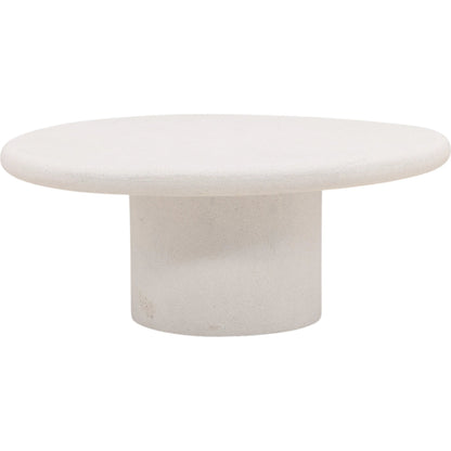 Kristy Coffee Table by Arch & Plane in white. Made from lightweight concrete terrazzo in a transitional style.