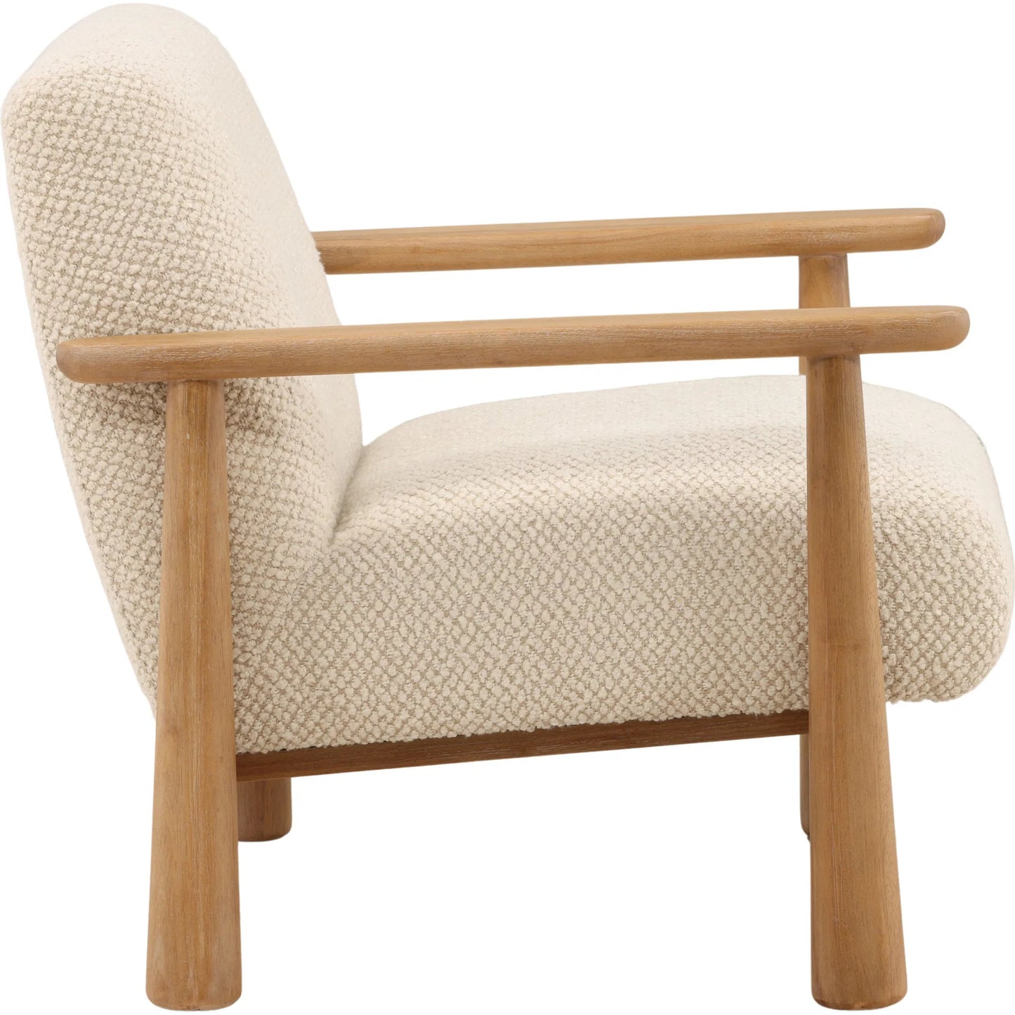 003 SI-2533100 | Additional Silo | Alfonzo Occasional Chair by Arch & Plane in cream, light natural. Made from boucle fabric, rubber wood in a unique style.