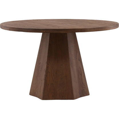 Yasmine Dining Table by Arch & Plane in brown. Made from oak wood in a unique style.