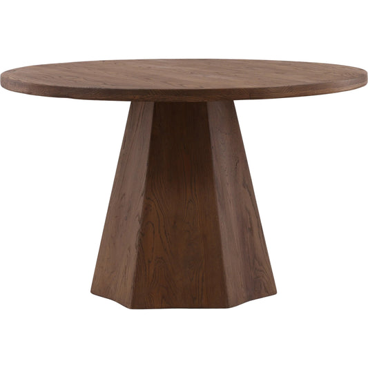 Yasmine Dining Table by Arch & Plane in brown. Made from oak wood in a unique style.