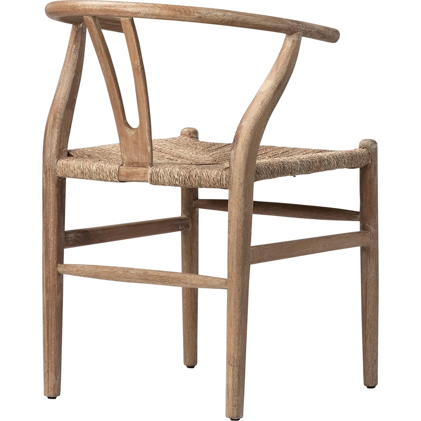 003 SI-1924589 | Additional Silo | Leanne Oak and Wicker Wishbone Back Dining Arm Chair by Arch & Plane in medium brown and woven. Made from oak in a cottage & farmhouse style.