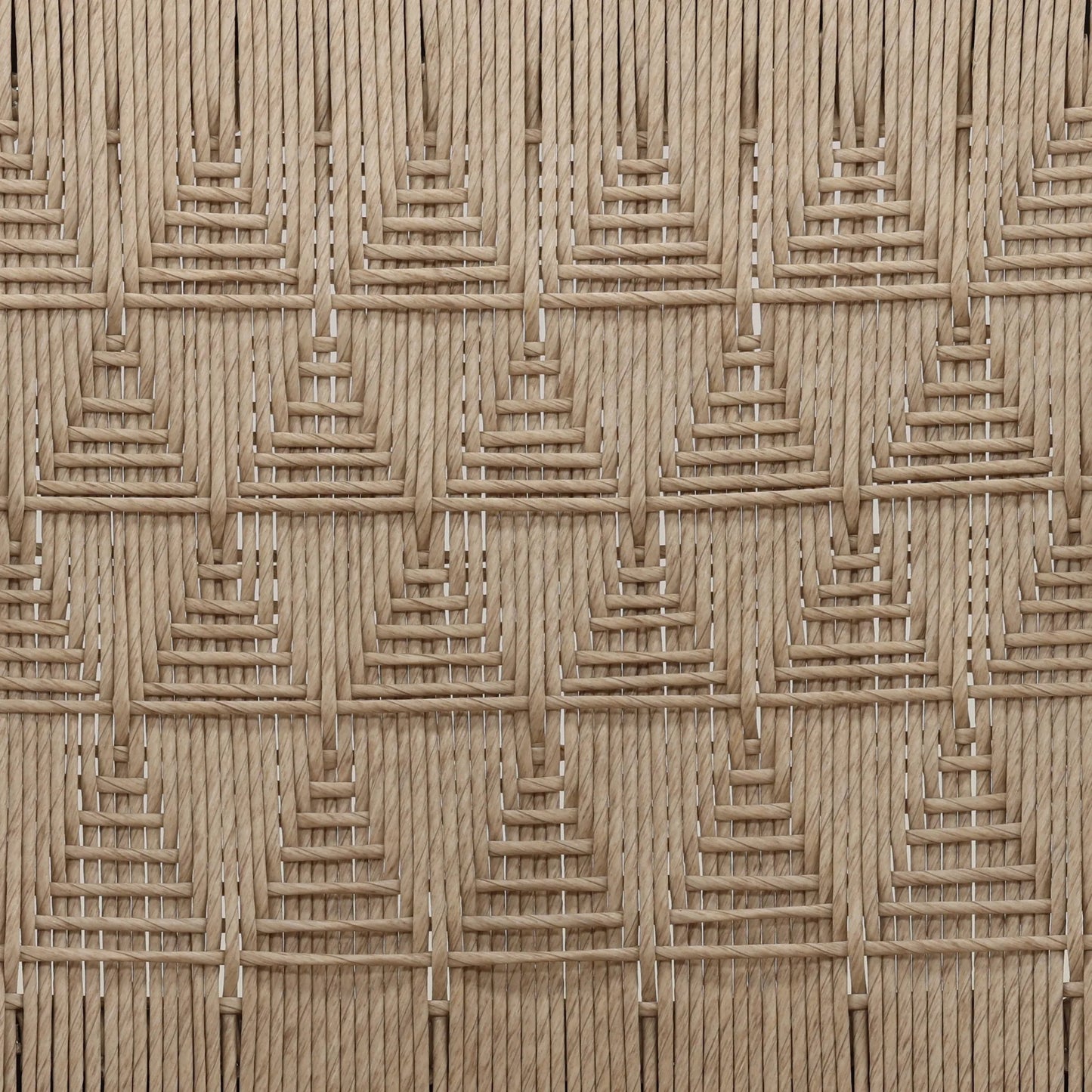 006 SI-2533115 | Closeup | Annamae Dining Chair by Arch & Plane in sand, black. Made from synthetic wicker, teak wood in a unique style.