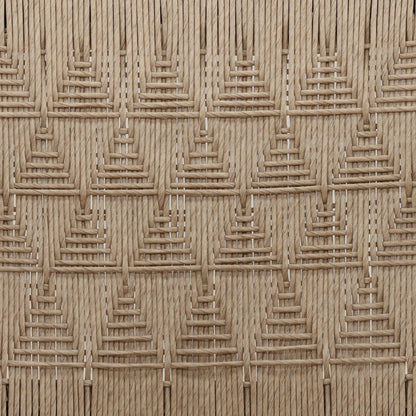 Annamae Dining Chair by Arch & Plane in sand, black. Made from synthetic wicker, teak wood in a unique style.