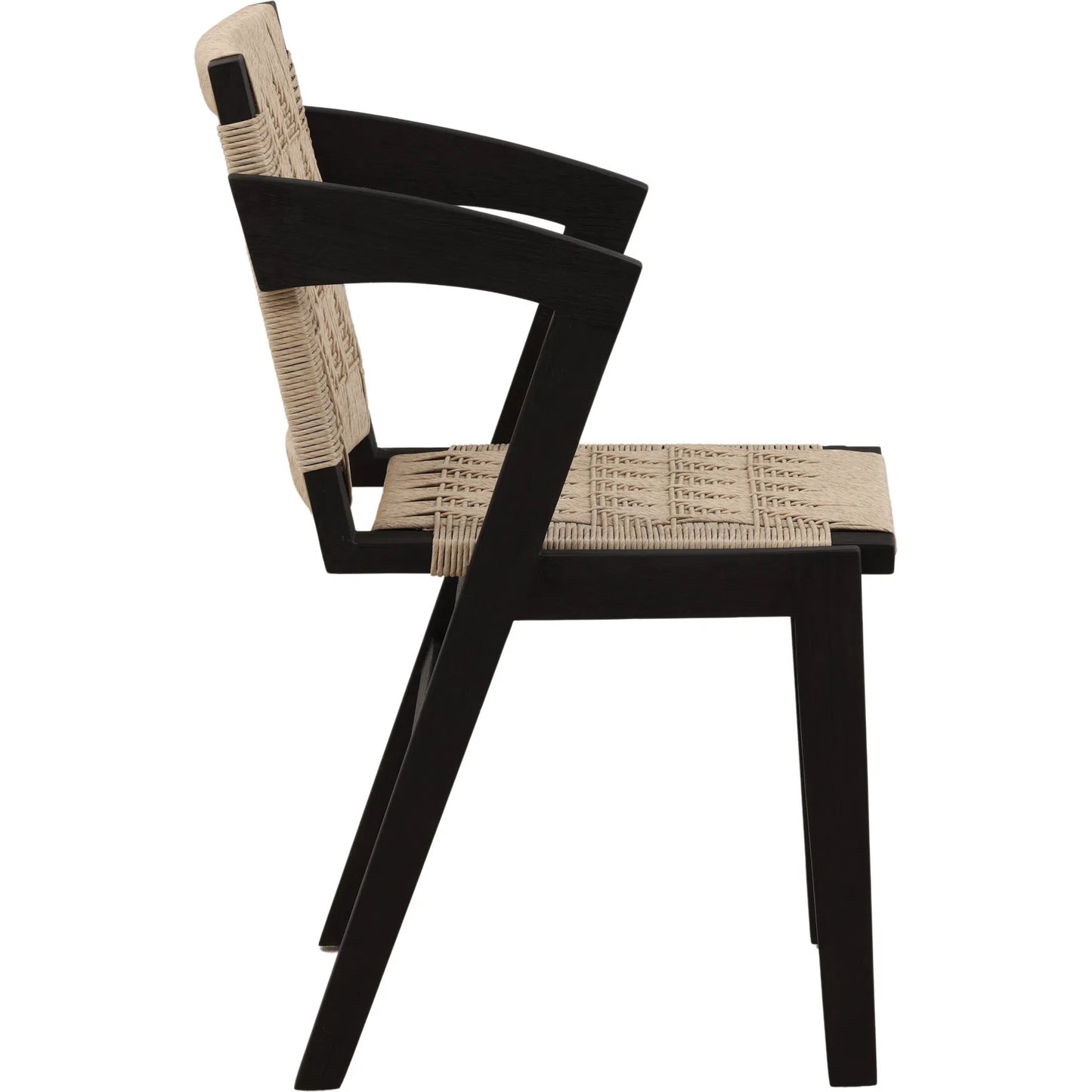003 SI-2533115 | Additional Silo | Annamae Dining Chair by Arch & Plane in sand, black. Made from synthetic wicker, teak wood in a unique style.