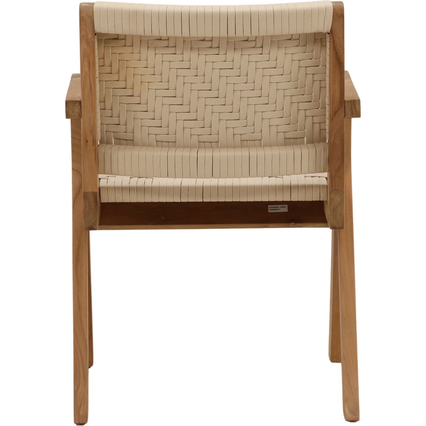 004 SI-2533116 | Additional Silo | Kurt Outdoor Dining Chair by Arch & Plane in cream, natural. Made from outdoor flat rope, teak wood in a unique style.
