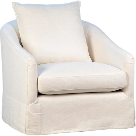 Upholstered Linen Slip Cover Accent Chair by Arch & Plane in oatmeal and fabric. Made from linen in a modern style.
