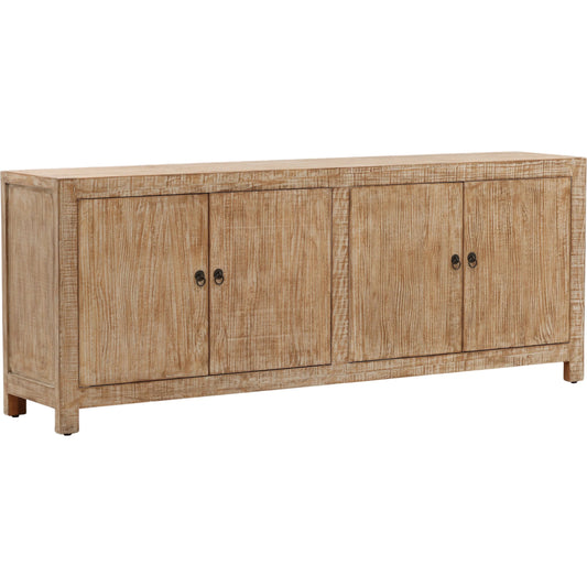 Brigette Reclaimed Pine Sideboard by Arch & Plane in medium brown, black. Made from reclaimed pine in a modern style.