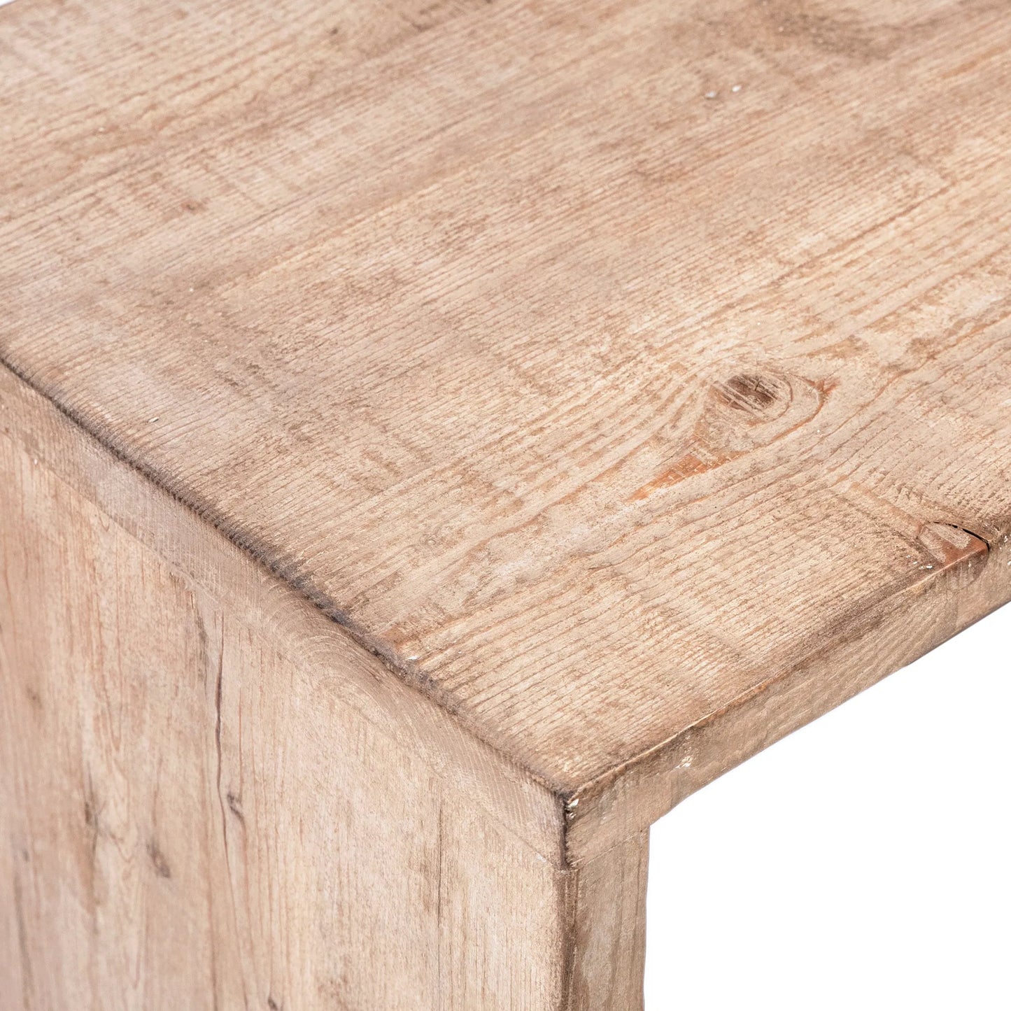 003 SI-2075318 | Closeup | Reclaimed Pine Minimalist Nesting Tables by Arch & Plane in light brown, natural and light warm wash sealed finish. Made from reclaimed pine wood in a modern style.