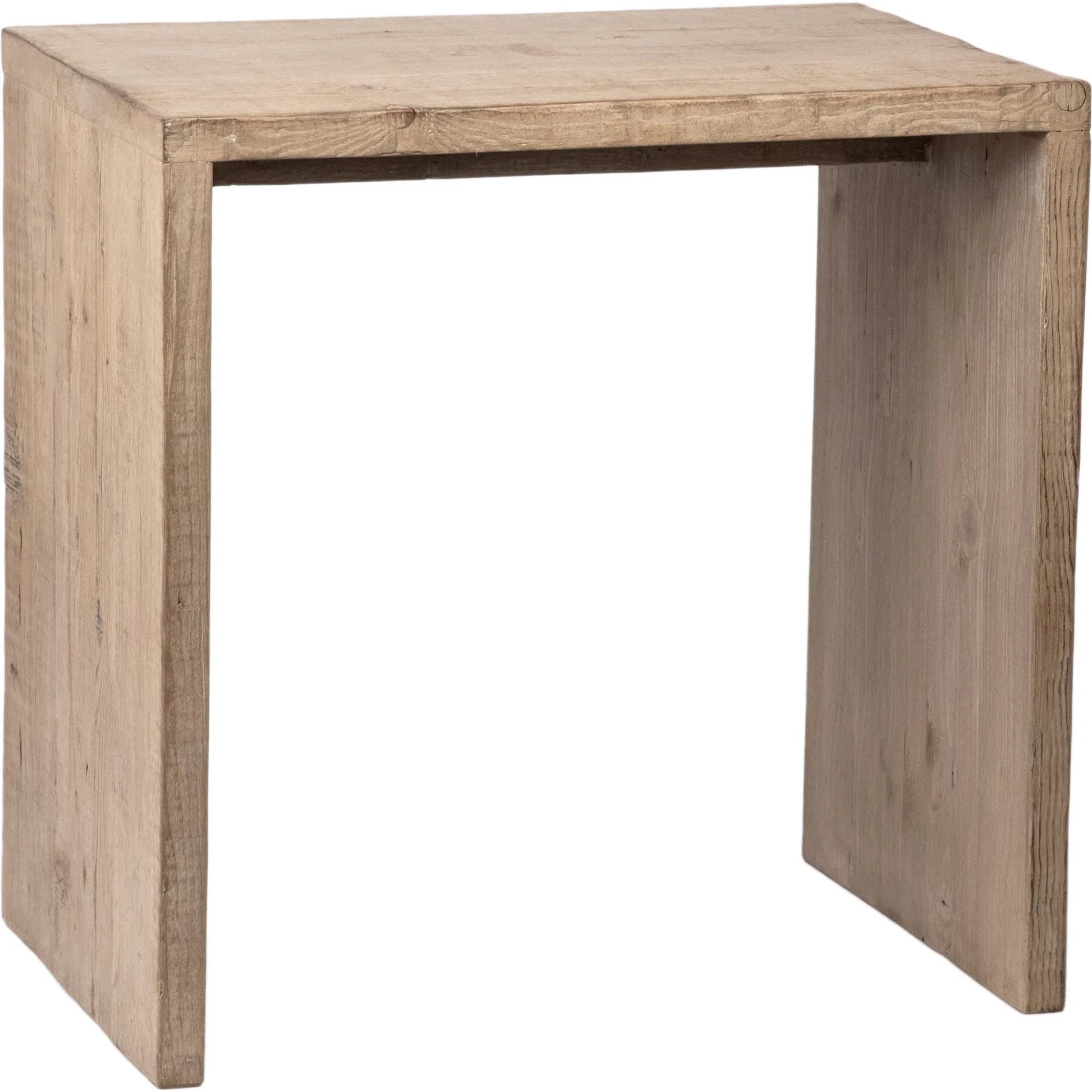 Reclaimed Pine Minimalist Nesting Tables by Arch & Plane in light brown, natural and light warm wash sealed finish. Made from reclaimed pine wood in a modern style.